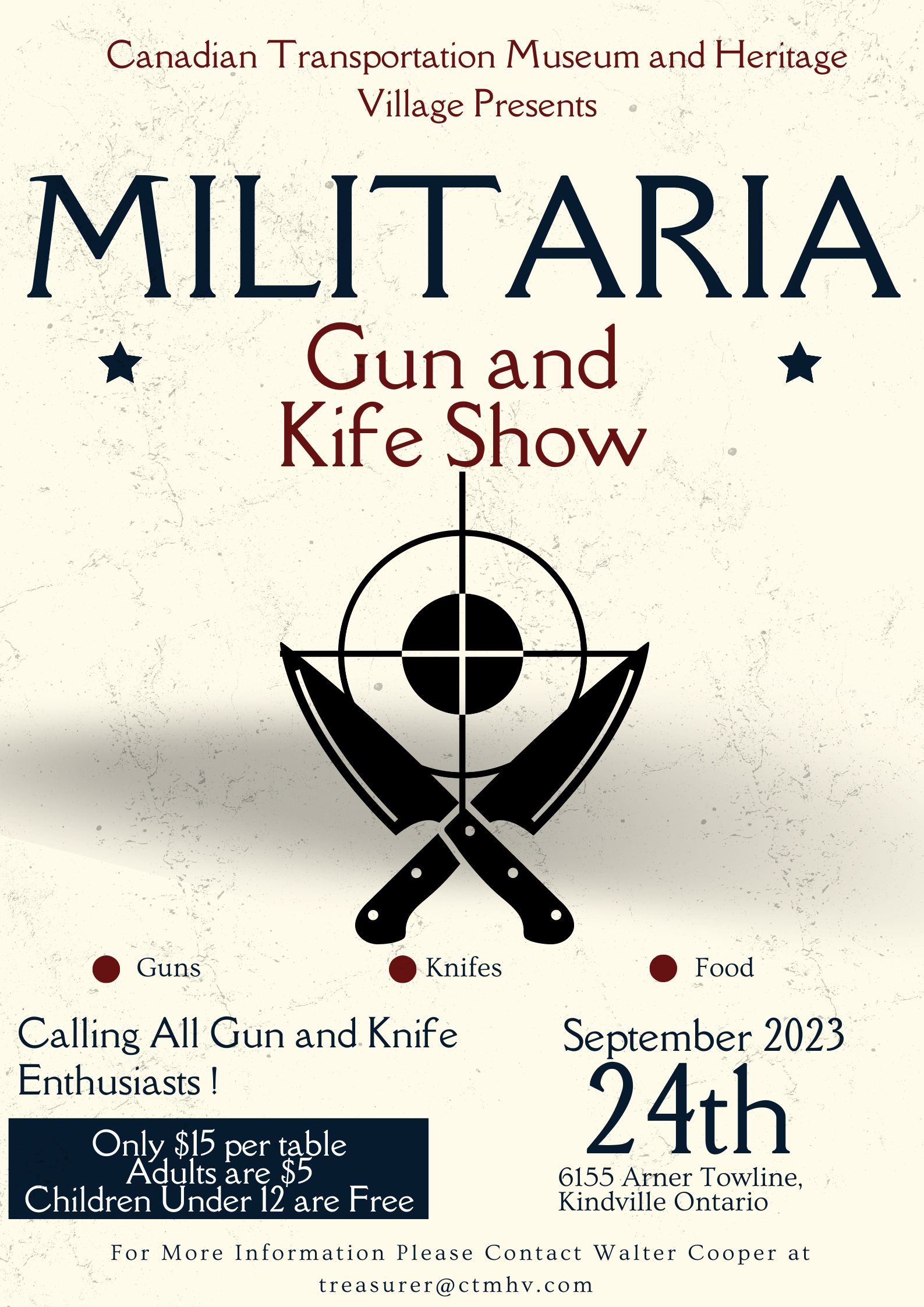 Militaria Gun and Knife Show @ Canadian Transport Museum & Heritage Village