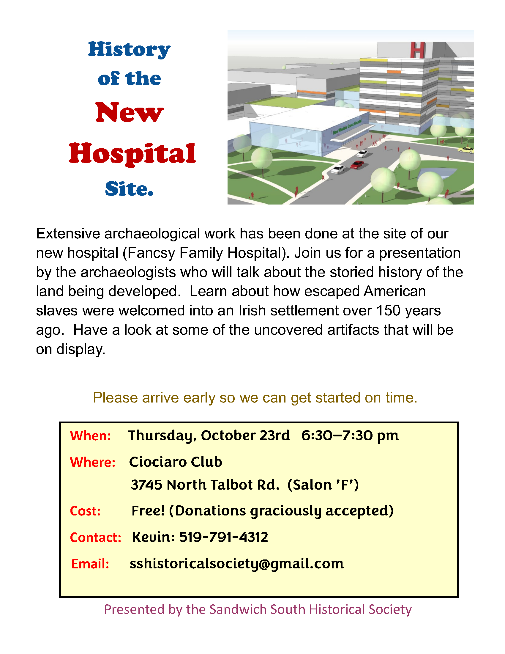 Presentation on the History of the New Hospital Site